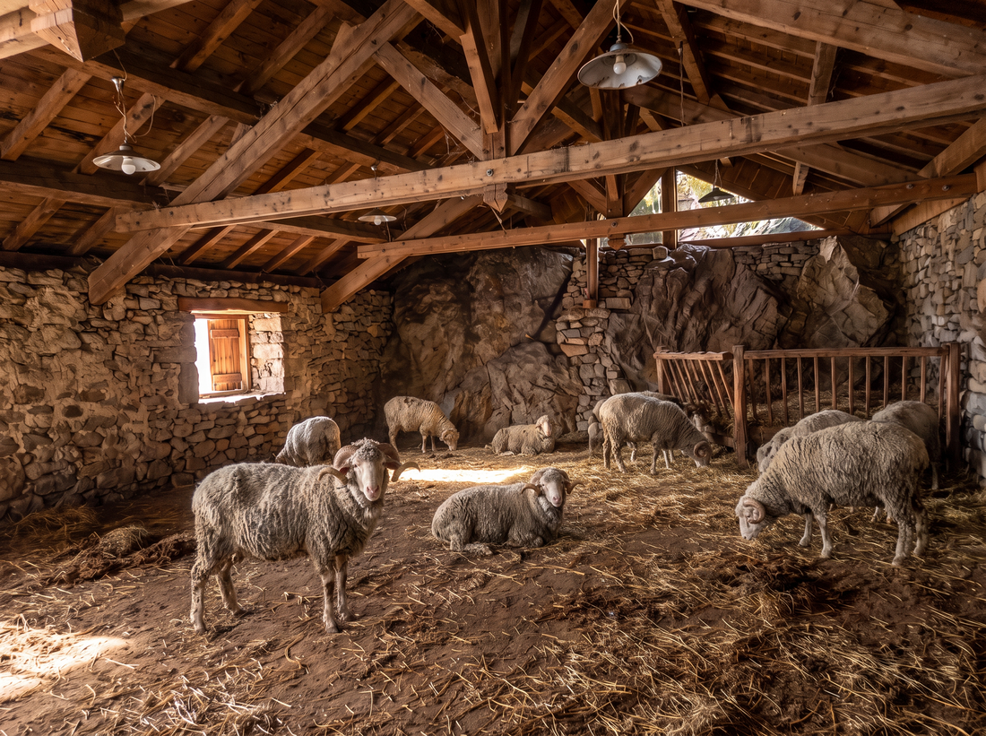 L'ancienne bergerie de La Ferme des Écrins, nichée dans la roche, à l'époque où elle abritait les béliers